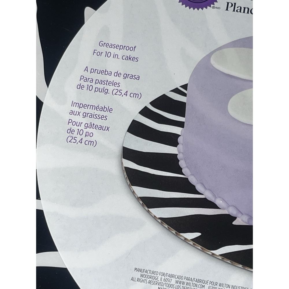 Wilton 12in‎ Cake Boards (3pc) Zebra Black White 2104-5150 Sealed - Picture 3 of 5